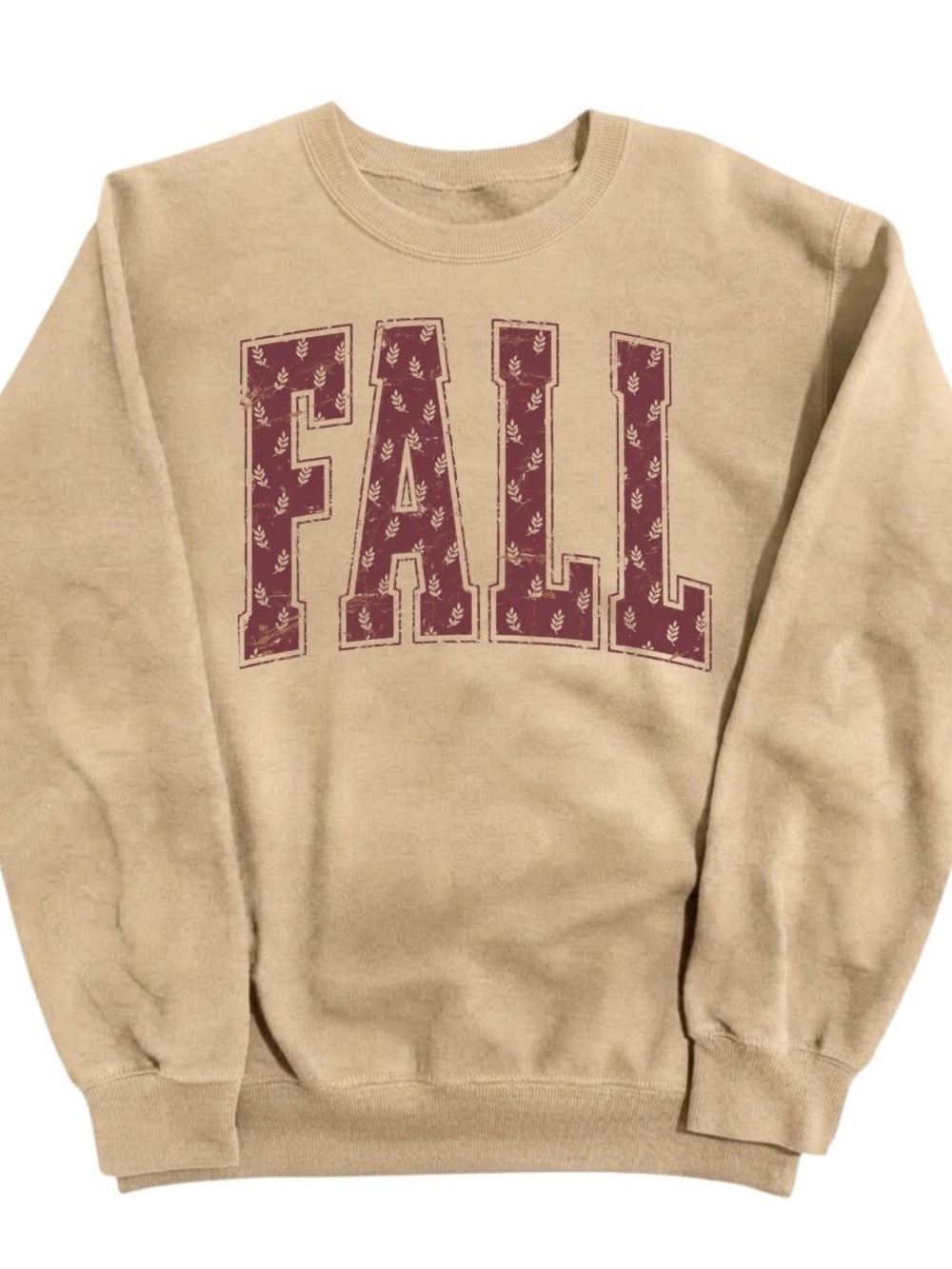 Beige 'FALL' Graphic Crewneck Sweater, Gift for Her, Gift For Him